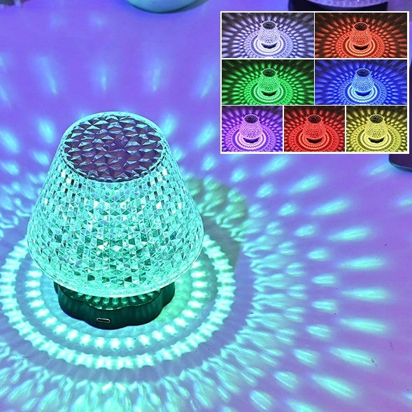 USB Crystal Night Light – Touch Dimming for Cozy Vibes