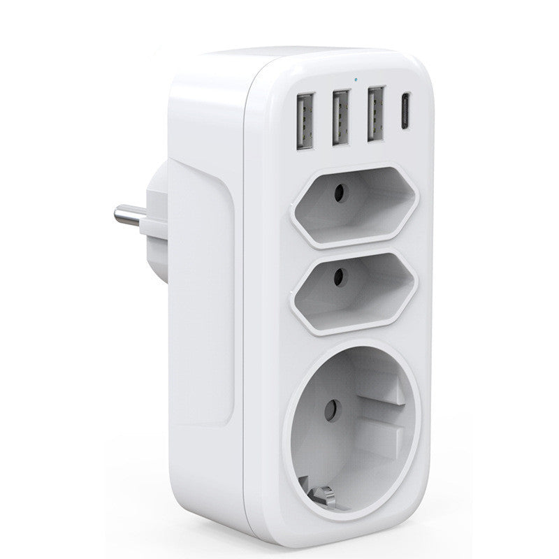 French  German Standard European  Wall Socket One-to-three Converter