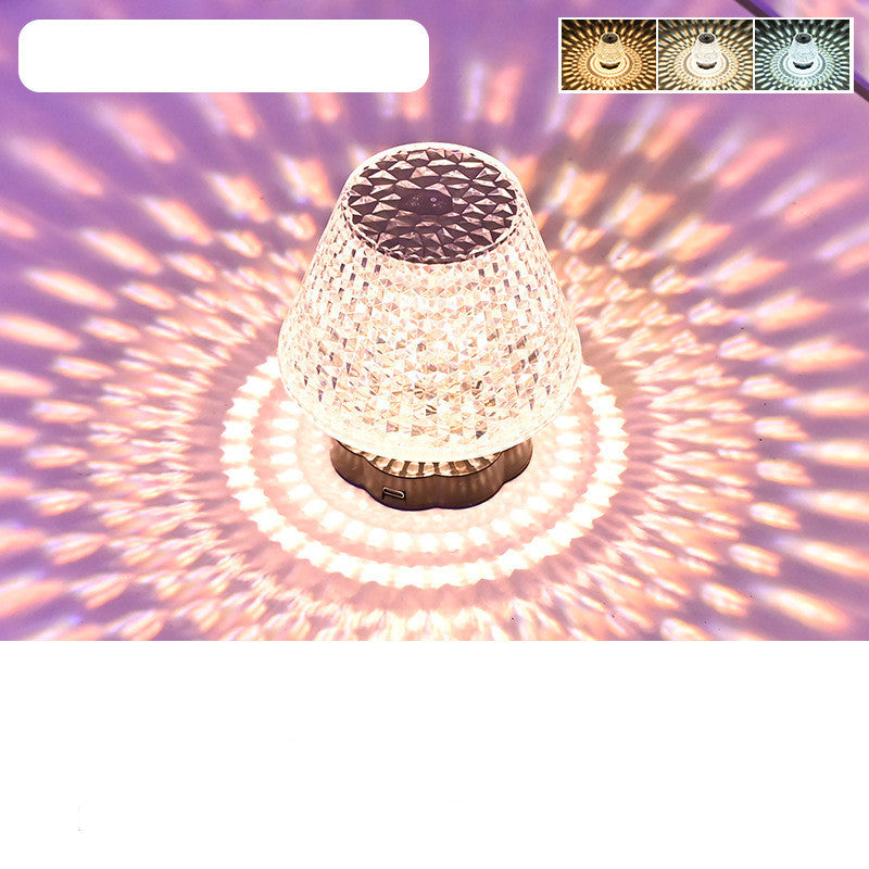 USB Crystal Night Light – Touch Dimming for Cozy Vibes