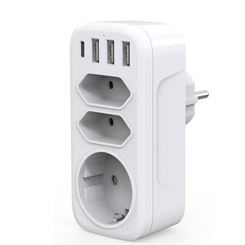 French  German Standard European  Wall Socket One-to-three Converter