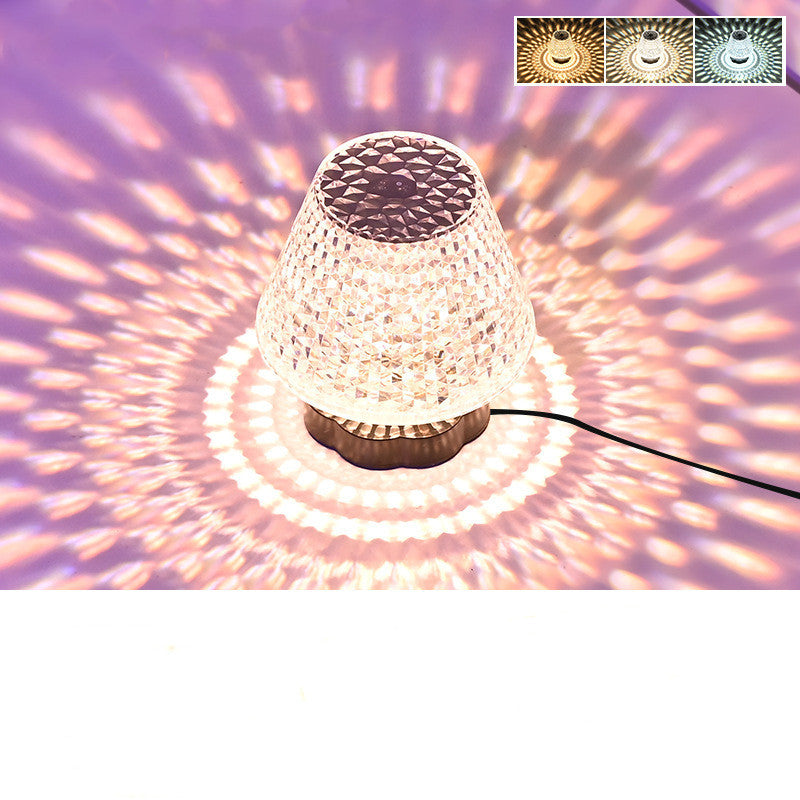 USB Crystal Night Light – Touch Dimming for Cozy Vibes