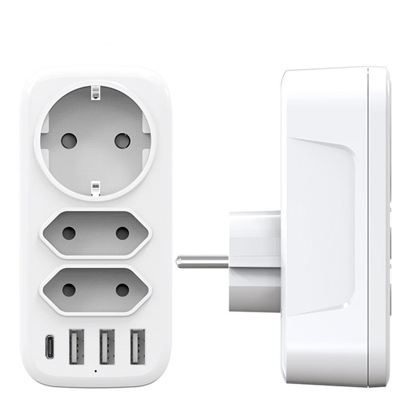French  German Standard European  Wall Socket One-to-three Converter
